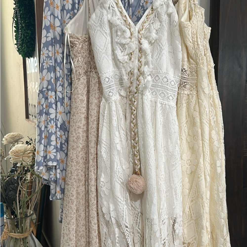 White Lace Embellished Sundress